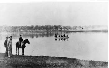 Boating on Mother of Ducks Lagoon, early 1900s
